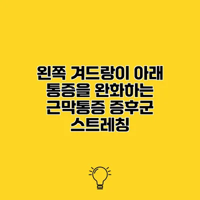 왼쪽 겨드랑이 아래 통증을 완화하는 근막통증 증후군 스트레칭