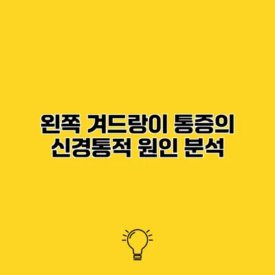 왼쪽 겨드랑이 통증의 신경통적 원인 분석