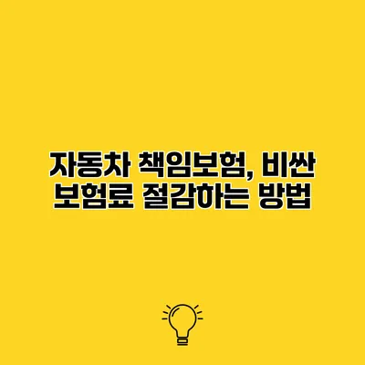 자동차 책임보험, 비싼 보험료 절감하는 방법