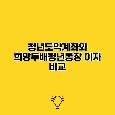 청년도약계좌와 희망두배청년통장 이자 비교