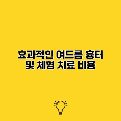 효과적인 여드름 흉터 및 체형 치료 비용